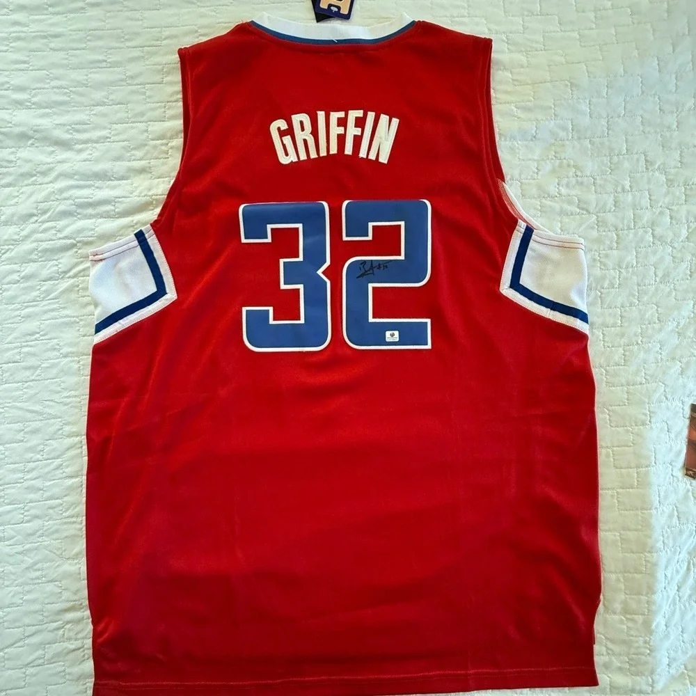 Adidas‎ Los Angeles Clippers NBA Jersey Red Number Griffin signed with COA